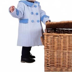 NEW BEAU KID herringbone coat and hat set in light blue